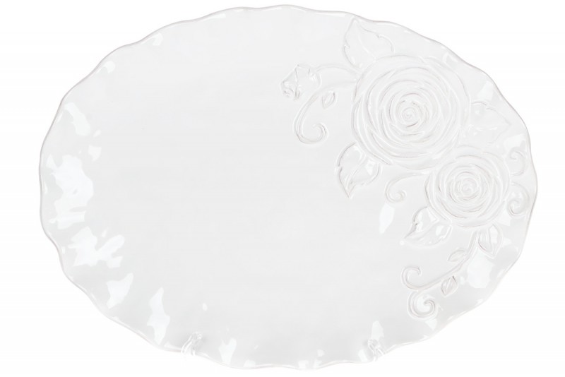 Набір страв керамічних овальних сервірувальних Bon Аеліта 545-477 (3 шт.), колір - білий, 36см