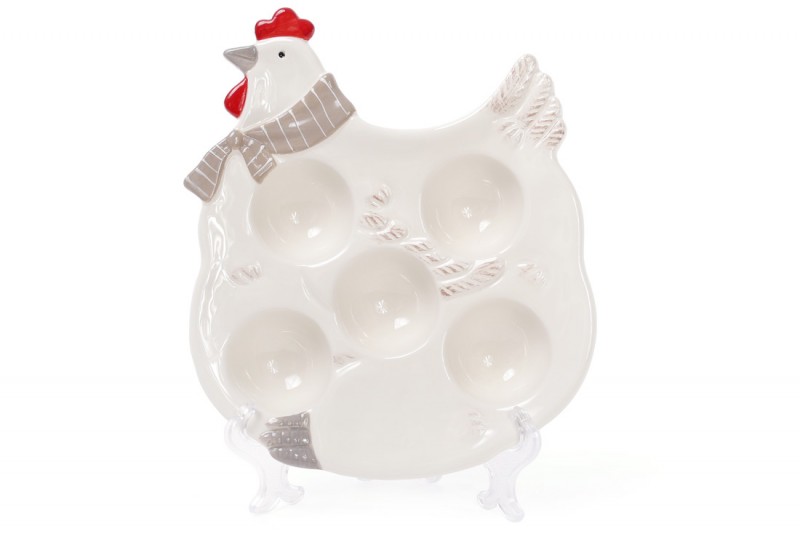 Тарелка для яиц Bon Курочка 834-722, 24.3см, цвет - белый