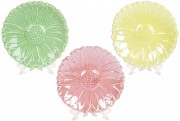 Набор тарелочек в форме цветка Bon 733-291, 15см, 3 вида - желтый, зеленый и розовый перламутр, 6 шт