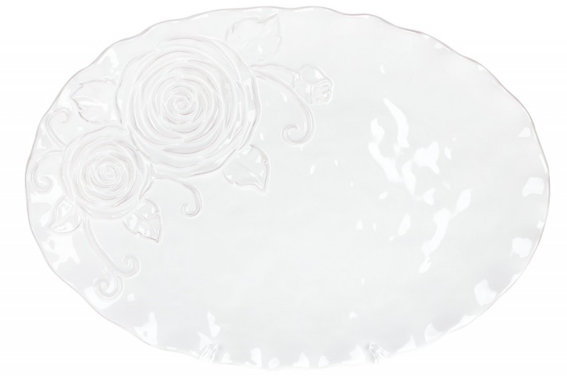 Набір страв керамічне овальне сервірувальне Bon Аеліта 545-475 (2 шт.), колір - білий, 41см