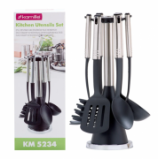 Набір кухонних речей Kamille з підставкою 7 предметів з нержавіючої сталі KM-5234