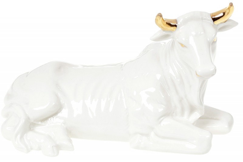 Набор фарфоровых статуэток Bon Корова с золотыми рогами FG2-312 (2 шт.), цвет - белый с золотом