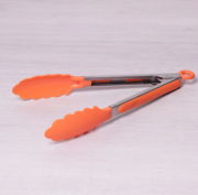Щипці Kamille нейлонові оранжевий 30.5см з ручками з нержавіючої сталі KM-7515