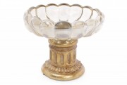 Конфетница Bon 434-107, 20см со стеклянной вставкой, цвет - золото антик