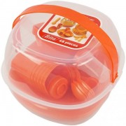 Набор пластиковой посуды для пикника на 6 персон бокс с ручкой 48 пр Hoz красный MMS-R86499