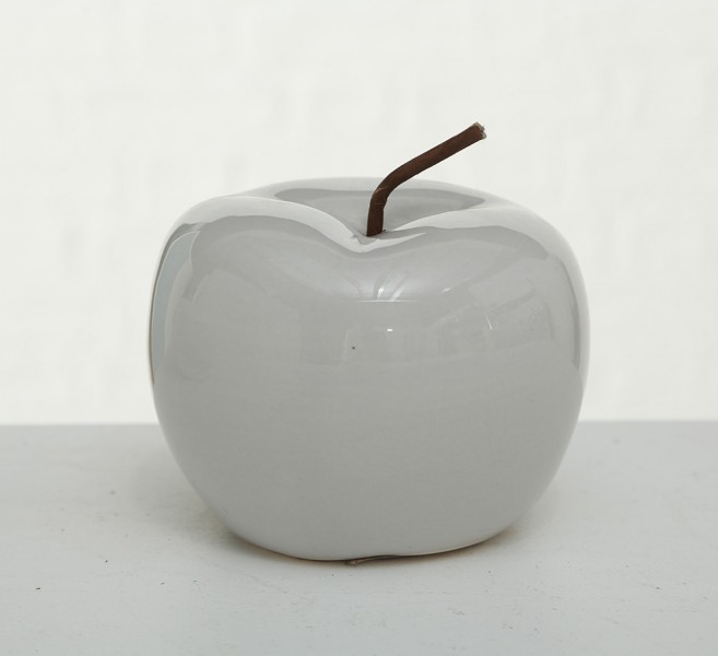 Декоративне яблуко кераміка h12см Present 1002096-2С сірий