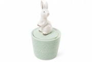 Шкатулочка фарфоровая Bon Кролик 727-140, 13.5см, цвет - мятный