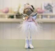 Декоративна статуетка новорічна іграшка Ангел h14см серцевий Present1016570-2 Рожевий