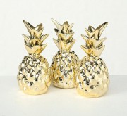 Декор ананасы набор из трех керамика h11см Present 7709700 золотой