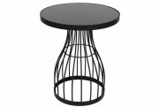 Столик металлический Bon Тесо TY1-201 со столешницей из закалённого стекла, 55см, цвет - чёрный