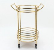 Сервірувальний столик на колесах з металу із дзеркальною стільницею Present 81362 золотий