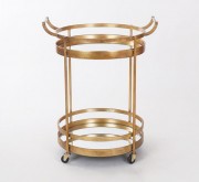 Столик сервировочный на колесах из металла с зеркальным покрытием Present 96018 золотой