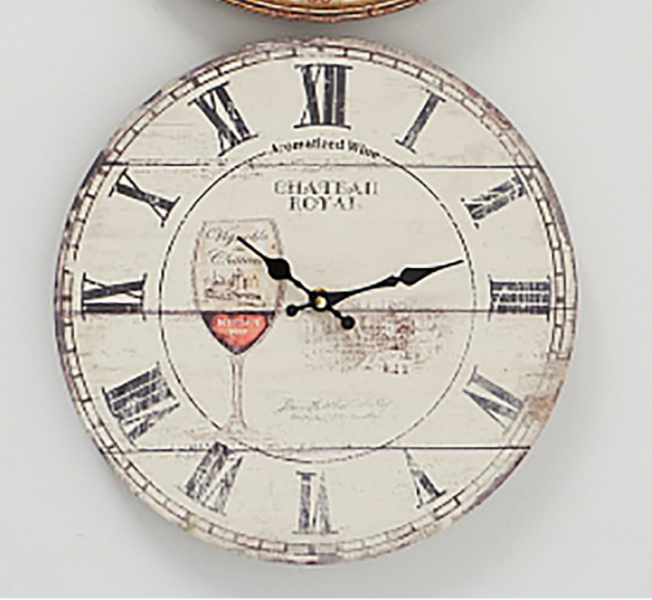 Настінний годинник Прованс Present МДФ сірий d34см 1021690-2 бокал