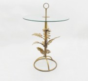 Декоративный журнальный столик со стеклом металл Present 81009 золотой