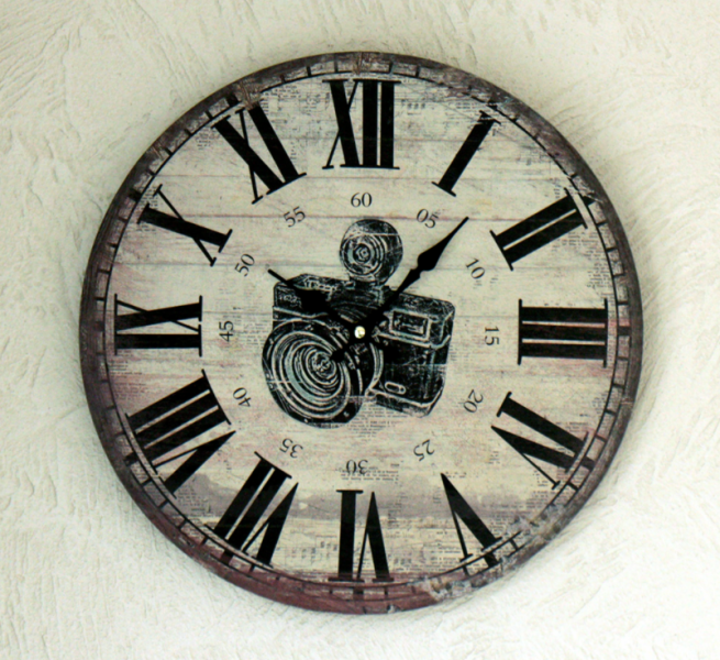 Настінний годинник Present аналоговий МДФ d34см 1021692-1 фото