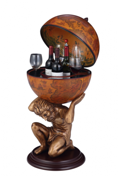 Глобус бар напольный Atlas — Древняя карта Present коричневый сфера 42 см 42016R-GR