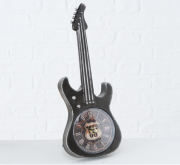 Настільний годинник гітара метал Present чорний h34см 2005859-1Ч