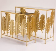 Набор 2-х кофейных столов с зеркальной столешницей Перо Present  60615 золотой
