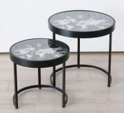 Комплект кавових столів Мondo з годинником метал D43, D53 Present 1019953 Чорний