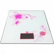 Ваги електронні підлогові Bathroom біло-рожеві 0-180кг 28х28х2, 2см MMS-R88492