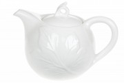 Чайник заварочный фарфоровый Bon Лист 938-020, 1л с объемным рисунком