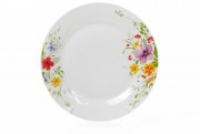 Набор обеденных фарфоровых тарелок Bon Акварельные цветы 970-210, 27см, 12 шт