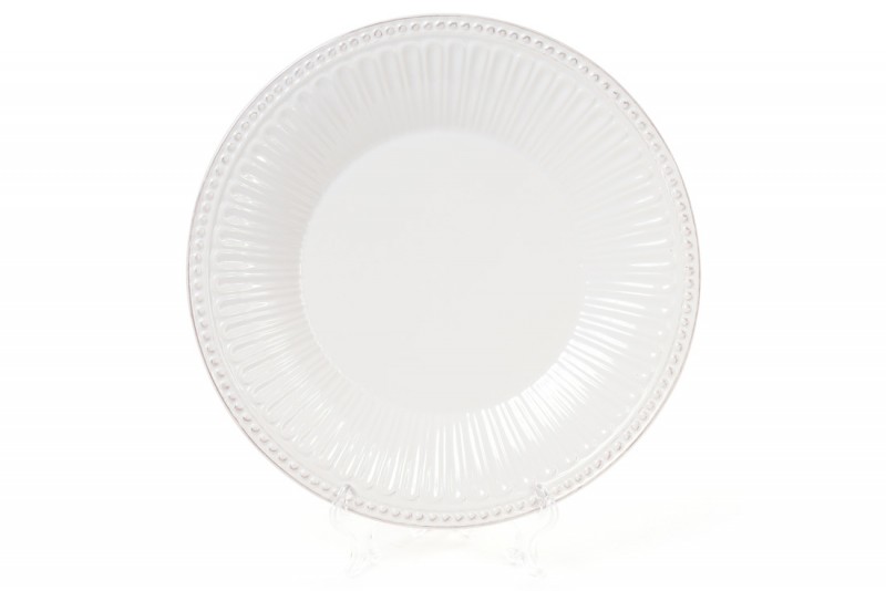 Набор тарелок обеденных керамических Bon 545-320, 25.2см, цвет - белый, 3 шт
