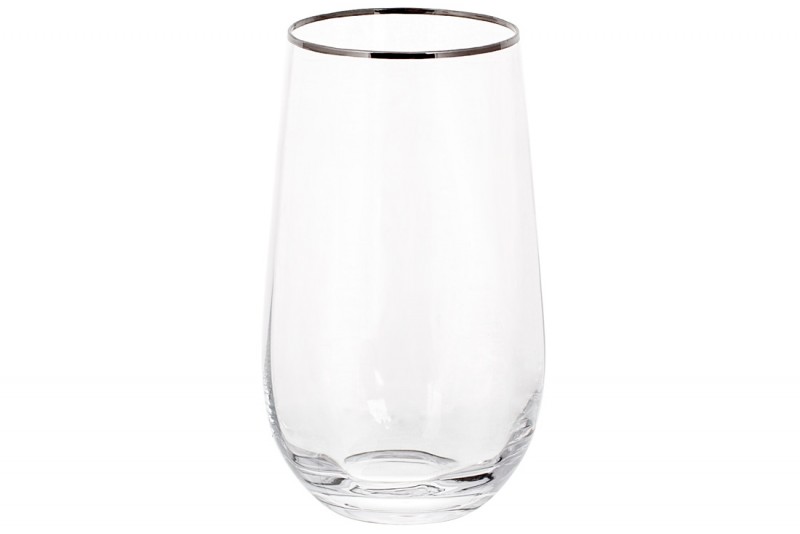 Набор стаканов с серебряным кантом Bon Monica 579-219, 600мл, 4 шт