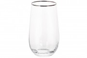 Набор стаканов с серебряным кантом Bon Monica 579-219, 600мл, 4 шт