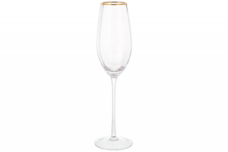 Набор бокалов для шампанского c золотым кантом Bon Monica 579-213, 230мл, 4 шт