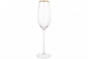 Набір бокалів для шампанського із золотим кантом Bon Monica 579-213, 230мл, 4 шт