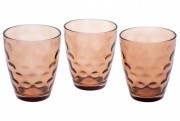 Набор стеклянных стаканов Bon 533-28, 350мл коричневый, 3 шт