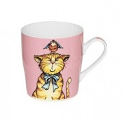 Чашка SNT MSN-5061 Веселый кот, розовая