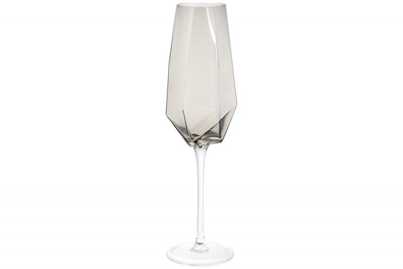 Набір келихів для шампанського Bon Clio 579-223, 370мл, колір - димчастий сірий, 4 шт.