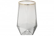Набір склянок із золотим кантом Bon Clio 579-222, 700мл, колір - димчастий сірий, 4 шт.
