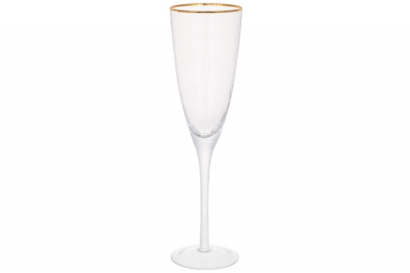 Набор бокалов для шампанского с золотым кантом Bon Donna 579-237, 280мл, 4 шт