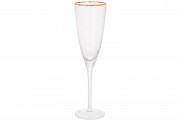Набор бокалов для шампанского с золотым кантом Bon Donna 579-237, 280мл, 4 шт