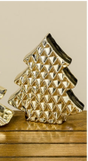 Декор Рresent ёлка золотая керамика ромбиками h20см 1007286