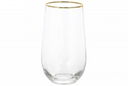 Набір склянок із золотим кантом Bon Monica 579-215, 600мл, 4 шт.
