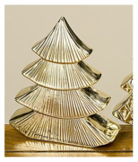 Декор Рresent ёлка золотая керамика полосками h20см 1007286
