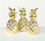 Декор ананасы Рresent набор из трех золотая керамика h11см 7709700