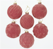 Набор новогодних шаров Рresent из 6-ти шт стекло светло-розовый d8см 2003361
