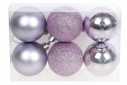 Набор елочных шаров Bon 6см, цвет - нежно-лиловый , 6шт 147-251