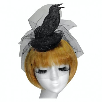 Шляпка Чёрная ворона Halloween 18-983BLK