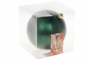 Елочный шар Bon 12см, цвет - темно-зеленый глянец 147-197