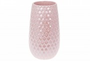 Ваза керамическая Bon 733-358 с объёмным орнаментом, 20см, цвет - розовый перламутр