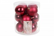 Набір ялинкових кульок Bon 8см, колір - бордо, 12шт 147-729