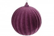 Ялинковий шар Bon 8см, колір - темно-фіолетовий велюр 113-527