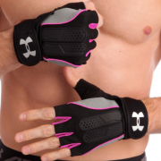 Перчатки для тяжелой атлетики UAR BC-2682 XL/24-27 см Черно-розовые