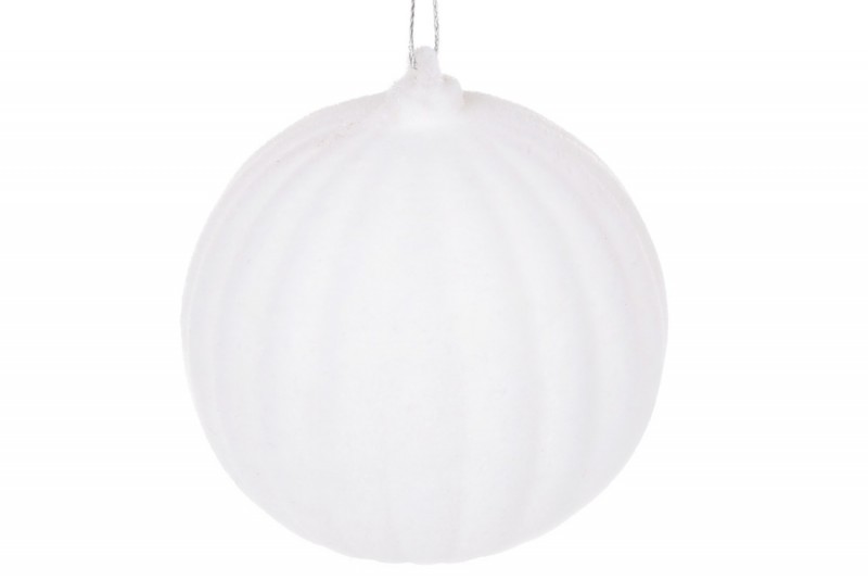 Ялинкова куля Bon 8см, колір - білий велюр 113-597